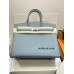 Birkin35cm J7/亚麻蓝/Blue Lin  ブルーラン フランス輸入素材 スイフト swiftシルバー金具