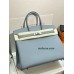 Birkin35cm J7/亚麻蓝/Blue Lin  ブルーラン フランス輸入素材 スイフト swiftシルバー金具
