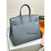 Birkin35cm J7/亚麻蓝/Blue Lin  ブルーラン フランス輸入素材 スイフト swiftシルバー金具