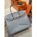 Birkin35cm J7/亚麻蓝/Blue Lin  ブルーラン フランス輸入素材 スイフト swiftシルバー金具