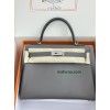 kelly32cm 8F/锡器灰/Etain エタン フランス輸入素材 スイフト swiftシルバー金具