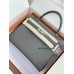 kelly32cm 8F/锡器灰/Etain エタン フランス輸入素材 スイフト swiftシルバー金具