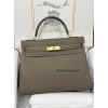 kelly32cm 8C/大象灰/Elephant Grey グリエレファント フランス輸入素材 スイフト swift ゴールド金具