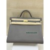 kelly50cm 8F/锡器灰/Etain エタン フランス輸入素材 Togo トゴゴールド金具