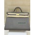 kelly50cm 8F/锡器灰/Etain エタン フランス輸入素材 Togo トゴゴールド金具