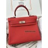 Kelly28cm Q5/国旗红Rouse Casaque  ルージュカザック フランス輸入素材 Togo トゴ シルバー金具