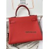 Kelly28cm Q5/国旗红Rouse Casaque  ルージュカザック フランス輸入素材 Togo トゴ シルバー金具