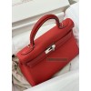 Kelly28cm Q5/国旗红Rouse Casaque  ルージュカザック フランス輸入素材 Togo トゴ シルバー金具