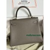 Kelly28cm 8F/锡器灰/Etain エタン フランス輸入素材 Togo トゴゴールド金具