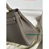 Kelly28cm 8F/锡器灰/Etain エタン フランス輸入素材 Togo トゴゴールド金具