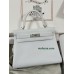 Kelly28cm 01/白色/纯白/White (Blanc) ホワイト/白 フランス輸入素材 Togo トゴシルバー金具