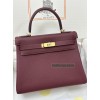 Kelly28cm K1/石榴红/Rouge Grenat  ルージュグレナ フランス輸入素材 Togo トゴゴールド金具