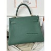 Kelly28cm Z6/孔雀绿/Malachite  マラカイト フランス輸入素材 Togo トゴゴールド金具