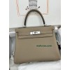 Kelly28cm S2/风衣灰/Trench  トレンチ フランス輸入素材 Togo トゴシルバー金具