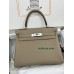 Kelly28cm S2/风衣灰/Trench  トレンチ フランス輸入素材 Togo トゴシルバー金具