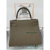 Kelly28cm 18/大象灰/Étoupe Grey (Étoupe)  エトゥープ フランス輸入素材 Togo トゴシルバー金具