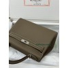 Kelly28cm 18/大象灰/Étoupe Grey (Étoupe)  エトゥープ フランス輸入素材 Togo トゴシルバー金具