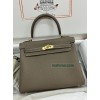 Kelly28cm 18/大象灰/Étoupe Grey (Étoupe)  エトゥープ フランス輸入素材 Togo トゴゴールド金具