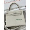 Kelly28cm 10/奶昔白/Craie クレ フランス輸入素材 Togo トゴシルバー金具