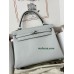 Kelly25cm 7R/雾霾蓝/Azur アズール フランス輸入素材 スイフト swift シルバー金具