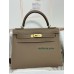 Kelly28cm 18/大象灰/Étoupe Grey (Étoupe) エトゥープ ヴォーエプソン Epsom ゴールド金具