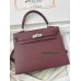 Kelly25cm 55/爱马仕红/Rouge H ルージュアッシュ フランス輸入素材 ヴォーエプソン Epsom シルバー金具