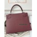 Kelly25cm 55/爱马仕红/Rouge H ルージュアッシュ フランス輸入素材 ヴォーエプソン Epsom シルバー金具
