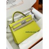 mini Kelly 9R/青柠色（柠檬黄）/Lime  ライム フランス輸入素材 シェブルミゾル Chevre シルバー金具