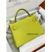 mini Kelly 9R/青柠色（柠檬黄）/Lime  ライム フランス輸入素材 シェブルミゾル Chevre シルバー金具