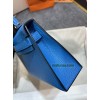 mini Kelly 0F/弗里达蓝/Blue Frida  ブルーフリーダフランス輸入素材 シェブルミゾル Chevre