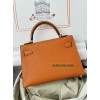 mini Kelly 93/爱马仕橙/橙色/Orange オレンジフランス輸入素材 シェブルミゾル Chevre シルバー金具