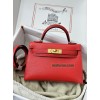 mini Kelly S3//Rouge Cœur  ルージュクーフランス輸入素材 シェブルミゾル Chevre ゴールド金具