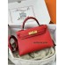 mini Kelly S3//Rouge Cœur  ルージュクーフランス輸入素材 シェブルミゾル Chevre ゴールド金具