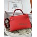 mini Kelly S3//Rouge Cœur  ルージュクーフランス輸入素材 シェブルミゾル Chevre ゴールド金具
