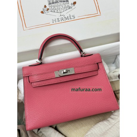 mini Kelly  U5/唇膏粉/Rose Lipstick  ローズリップスティックフランス輸入素材 シェブルミゾル Chevre シルバー金具