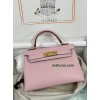 mini Kelly 3Q/新樱花粉/Rose Sakura   ローズサクラフランス輸入素材 シェブルミゾル Chevre ゴールド金具