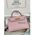 mini Kelly 3Q/新樱花粉/Rose Sakura   ローズサクラフランス輸入素材 シェブルミゾル Chevre ゴールド金具
