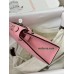 mini Kelly 1Q/奶昔粉（彩纸粉）/Rose Confetti  ローズコンフェッティフランス輸入素材 シェブルミゾル Chevre シルバー金具