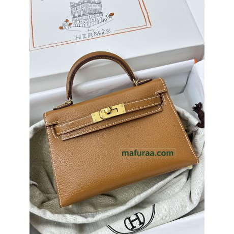 mini Kelly 37 /Gold   ゴールドフランス輸入素材 シェブルミゾル Chevre ゴールド金具