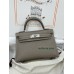 mini Kelly 18/大象灰/Étoupe Grey (Étoupe)  エトゥープフランス輸入素材 シェブルミゾル Chevre