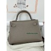 mini Kelly 18/大象灰/Étoupe Grey (Étoupe)  エトゥープフランス輸入素材 シェブルミゾル Chevre