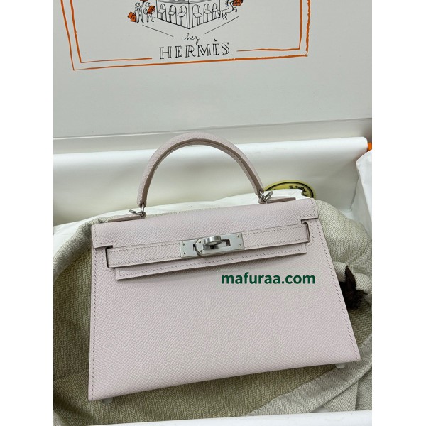 mini Kelly 9W/梦幻紫/Crocus  epsom フランス輸入素材 ヴォーエプソン シルバー金具