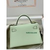 mini Kelly 0S气泡绿 vertdeau ヴェールフィズ  Hermes Vert fizz epsom フランス輸入素材 ヴォーエプソン シルバー金具