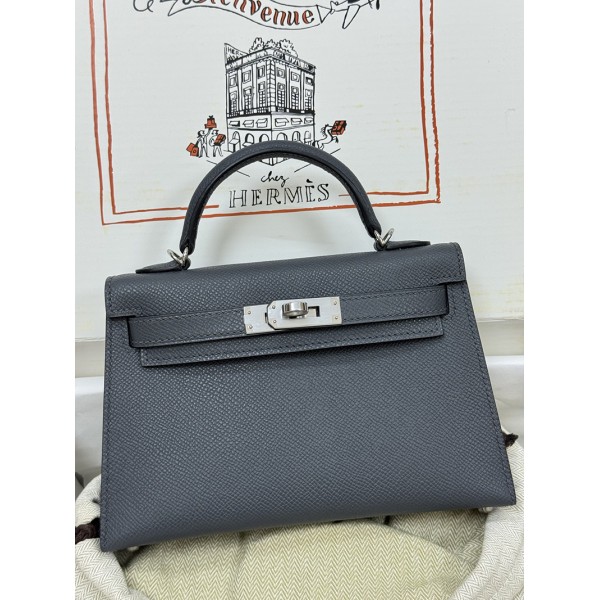 mini Kelly 85/石板灰/Ardoise  アルドワーズ epsom フランス輸入素材 ヴォーエプソン シルバー金具