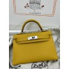 mini Kelly  9D/琥珀黄/Jaune Ambre  ジョーヌアンブル フランス輸入素材 ヴォーエプソン Epsom シルバー金具