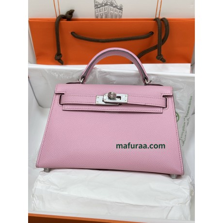 mini Kelly  X9/锦葵紫/Mauve Sylvestre   モーヴシルベストル フランス輸入素材 ヴォーエプソン Epsom シルバー金具