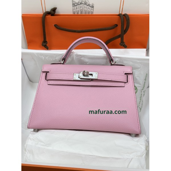 mini Kelly  X9/锦葵紫/Mauve Sylvestre   モーヴシルベストル フランス輸入素材 ヴォーエプソン Epsom シルバー金具