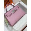 mini Kelly  X9/锦葵紫/Mauve Sylvestre   モーヴシルベストル フランス輸入素材 ヴォーエプソン Epsom シルバー金具