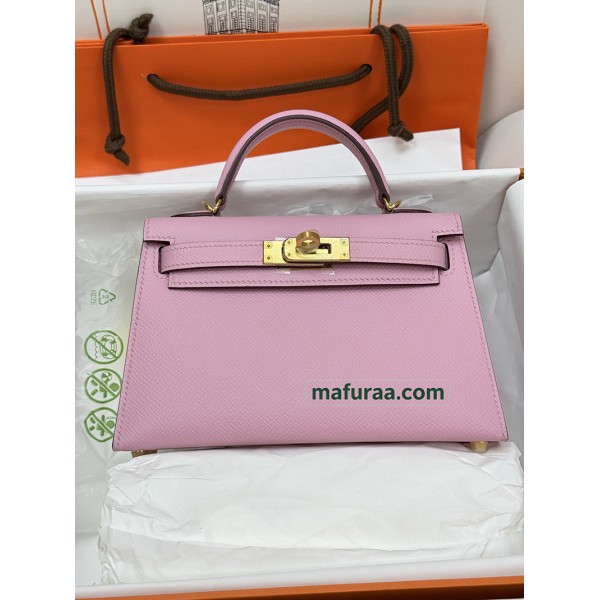mini Kelly  X9/锦葵紫/Mauve Sylvestre   モーヴシルベストル フランス輸入素材 ヴォーエプソン Epsom シルバー金具
