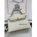 mini Kelly 10/奶昔白/Craie  クレ フランス輸入素材 ヴォーエプソン Epsom ゴールド金具